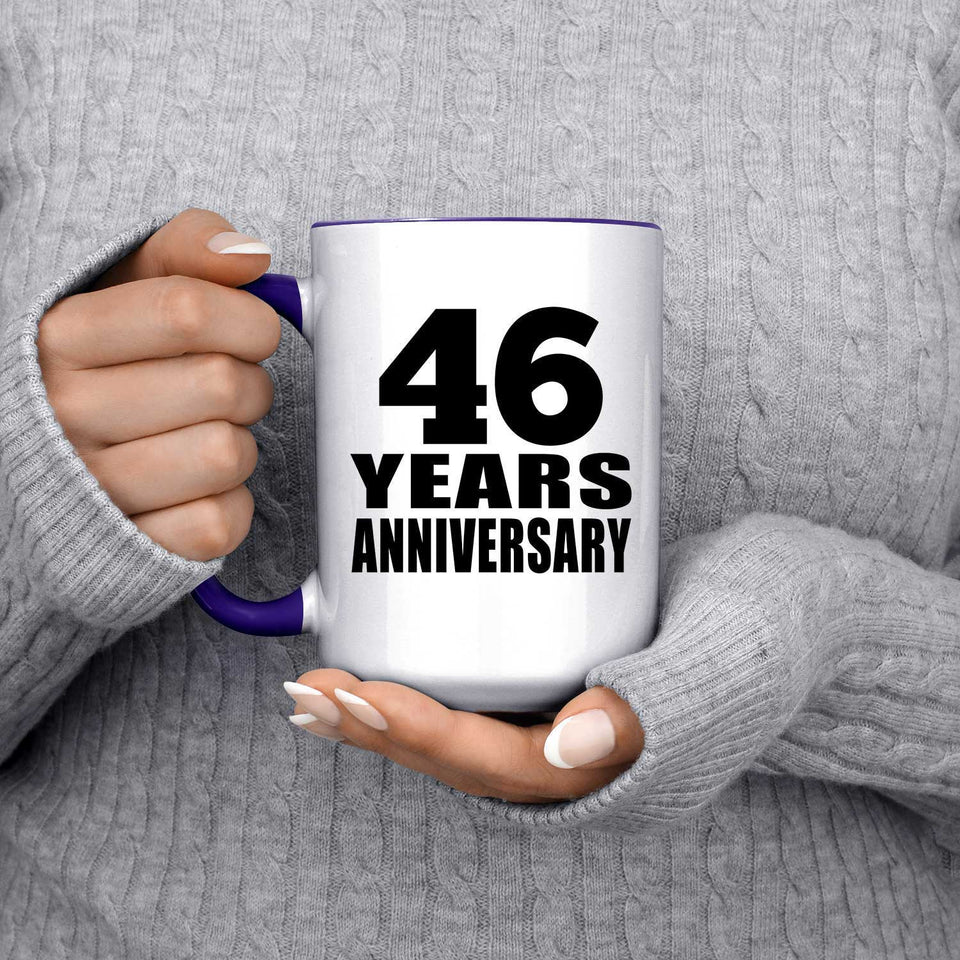 46th Anniversary 46 Years Anniversary - 15oz Accent Mug Purple