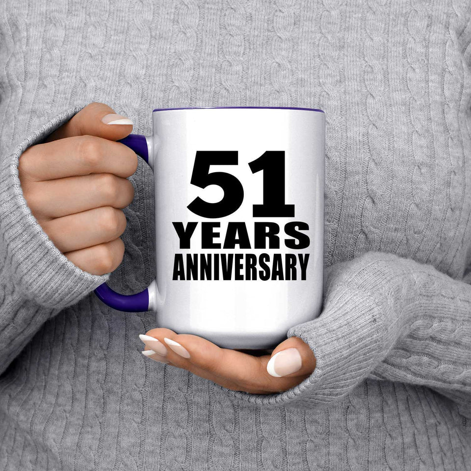 51st Anniversary 51 Years Anniversary - 15oz Accent Mug Purple