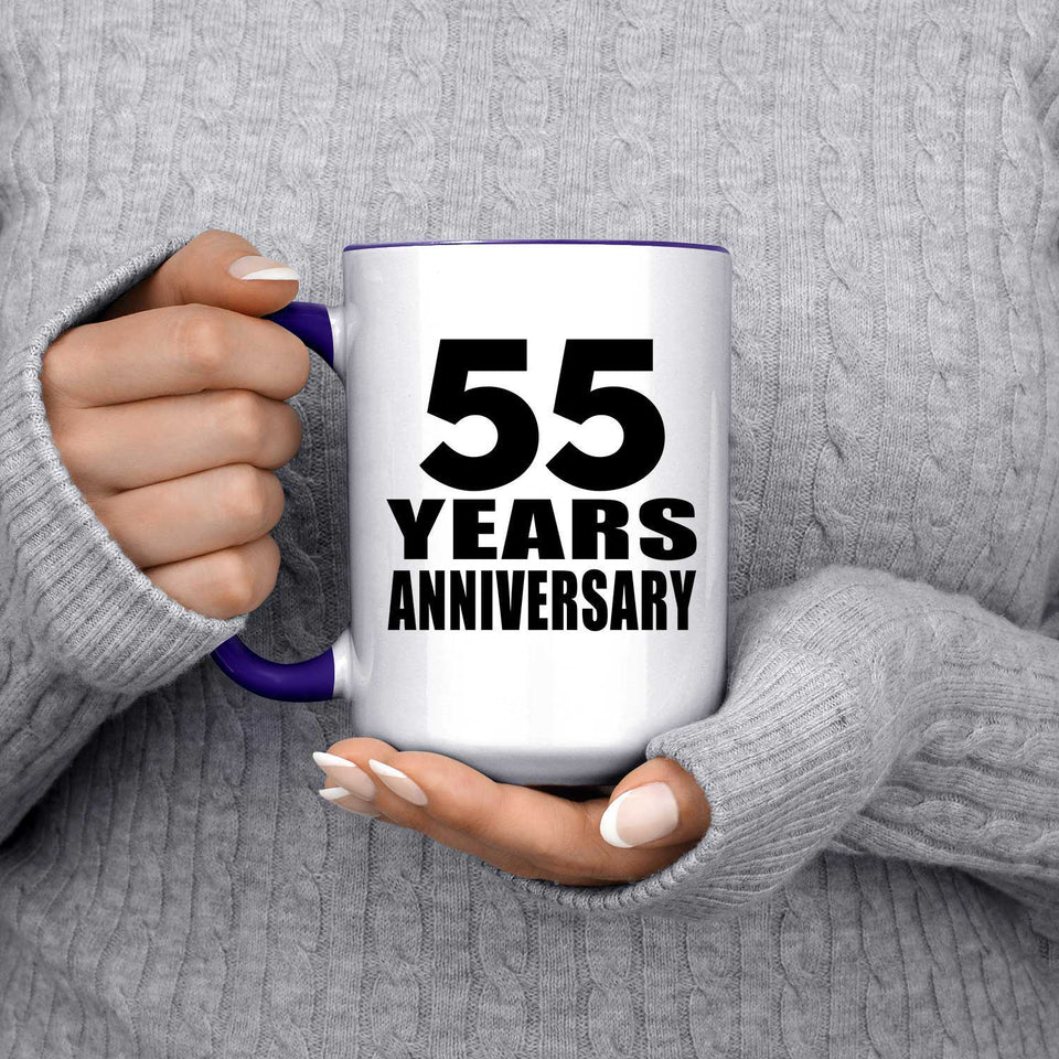 55th Anniversary 55 Years Anniversary - 15oz Accent Mug Purple