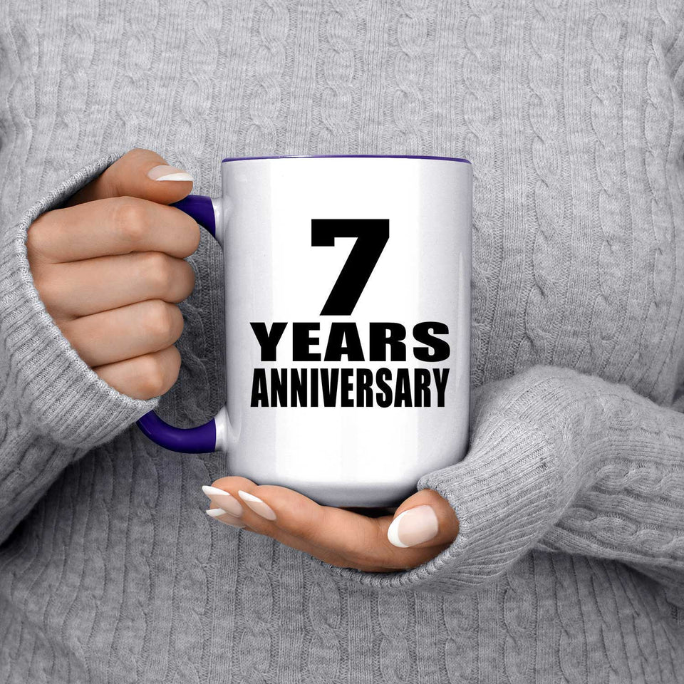 7th Anniversary 7 Years Anniversary - 15oz Accent Mug Purple
