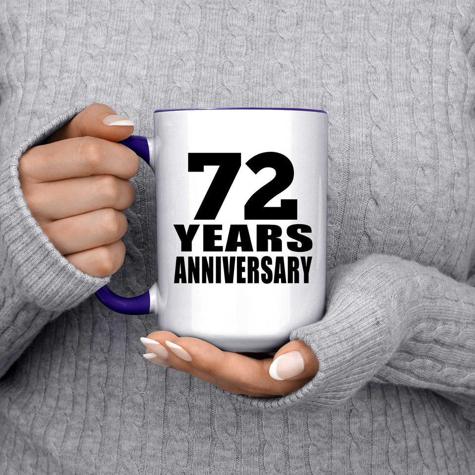 72nd Anniversary 72 Years Anniversary - 15oz Accent Mug Purple