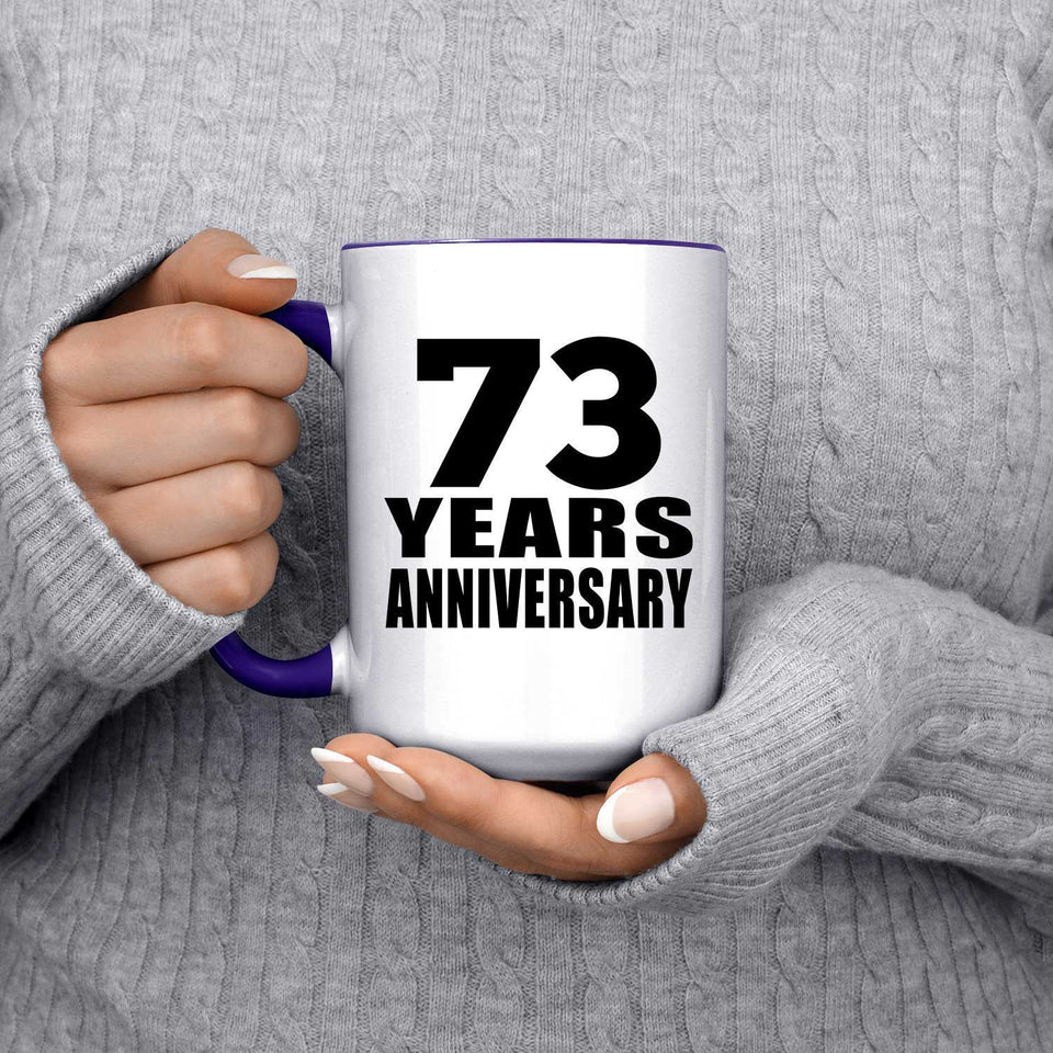 73rd Anniversary 73 Years Anniversary - 15oz Accent Mug Purple