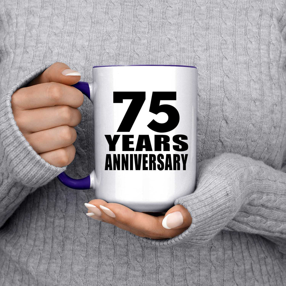 75th Anniversary 75 Years Anniversary - 15oz Accent Mug Purple