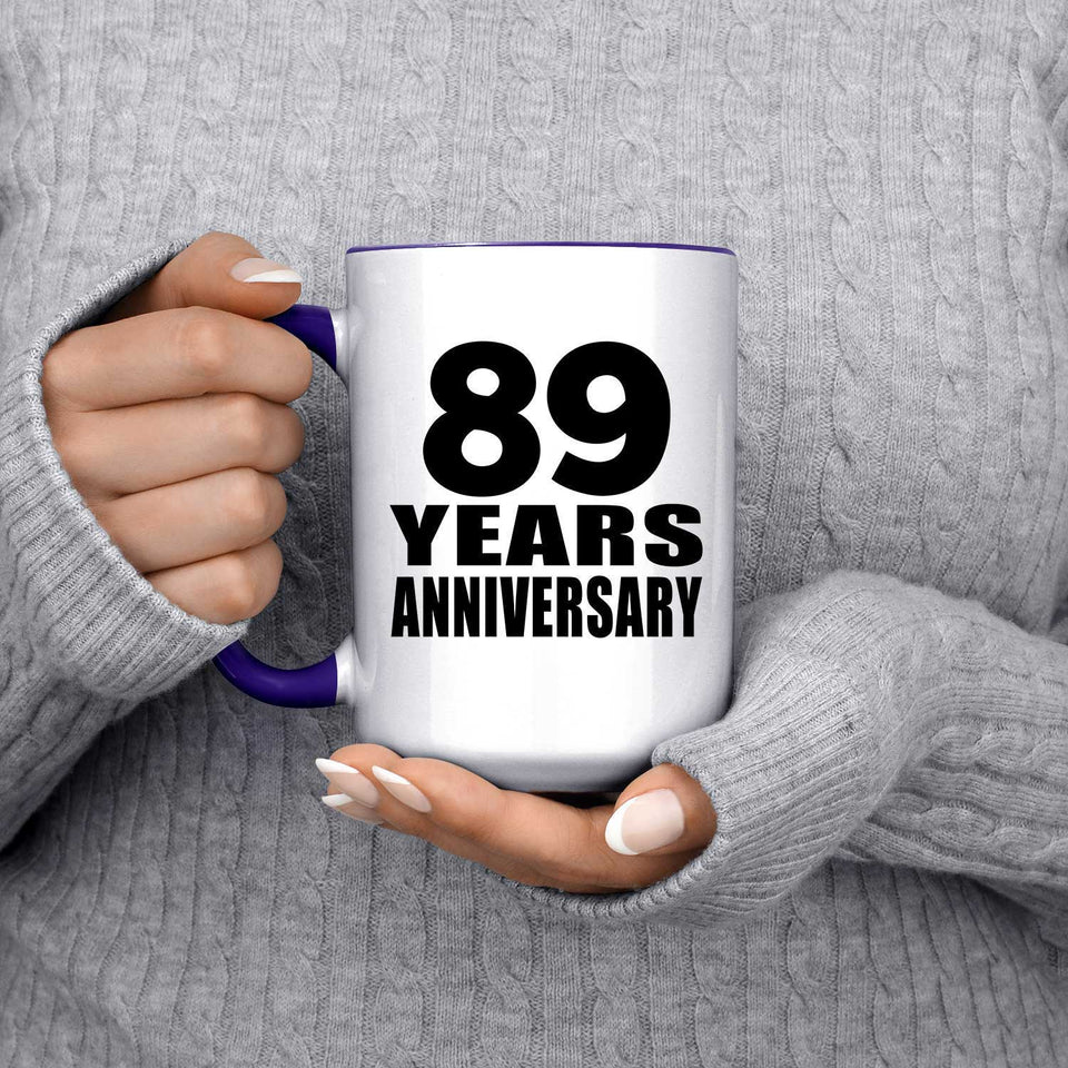89th Anniversary 89 Years Anniversary - 15oz Accent Mug Purple