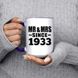 91st Anniversary Mr & Mrs Since 1933 - 15oz Accent Mug Purple