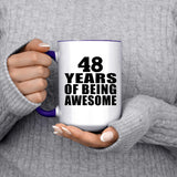 48th Birthday 48 Years Of Being Awesome - 15oz Accent Mug Purple