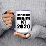 Respiratory Therapist Established EST. 2020 - 15oz Accent Mug Purple