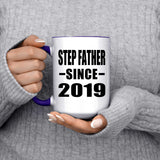 Step Father Since 2019 - 15oz Accent Mug Purple