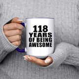 118th Birthday 118 Years Of Being Awesome - 15oz Accent Mug Purple