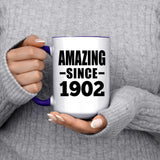 122nd Birthday Amazing Since 1902 - 15oz Accent Mug Purple