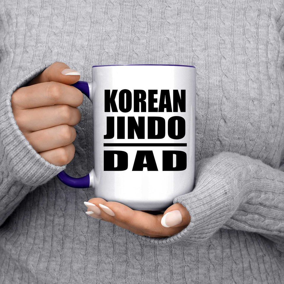 Korean Jindo Dad - 15oz Accent Mug Purple