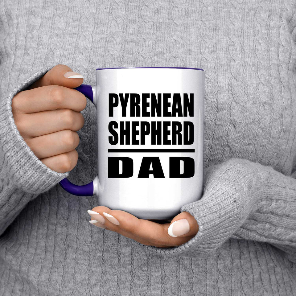 Pyrenean Shepherd Dad - 15oz Accent Mug Purple