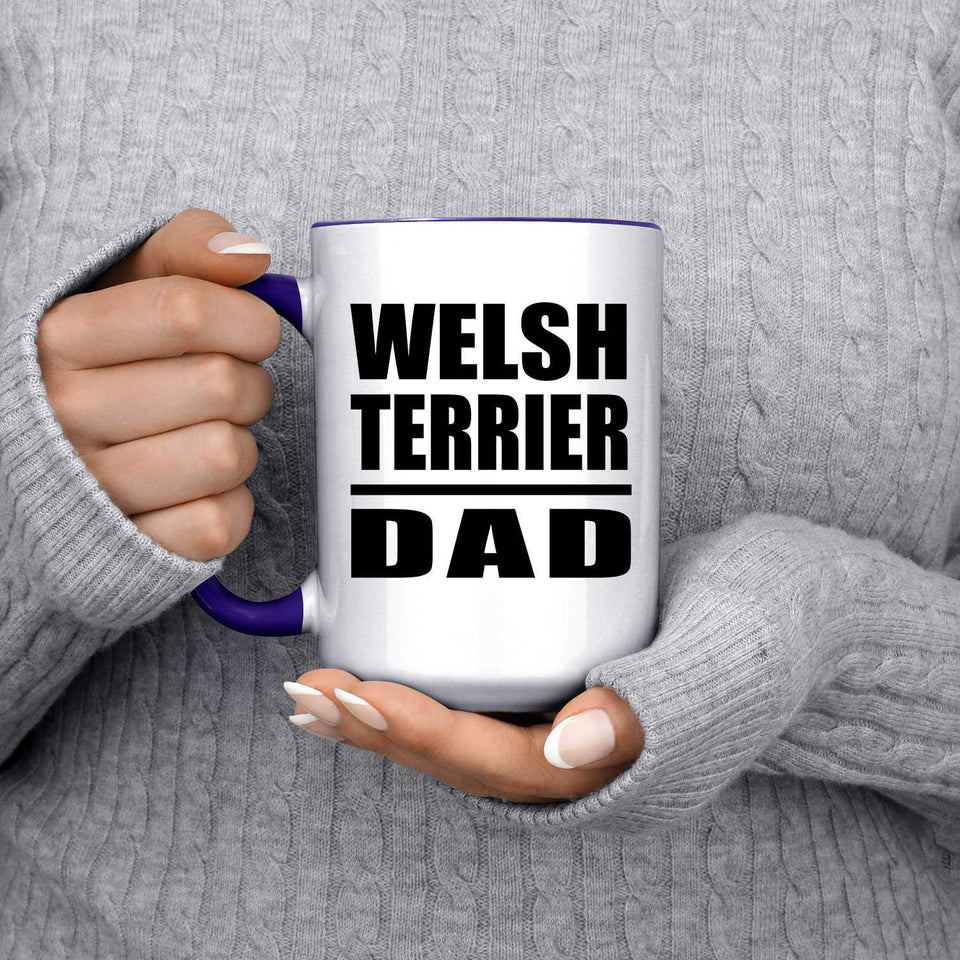 Welsh Terrier Dad - 15oz Accent Mug Purple