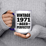 53rd Birthday Vintage 1971 Aged Perfectly - 15oz Accent Mug Purple
