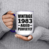 41st Birthday Vintage 1983 Aged Perfectly - 15oz Accent Mug Purple