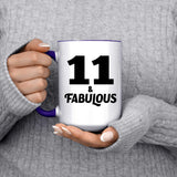 11th Birthday 11 & Fabulous - 15oz Accent Mug Purple