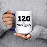 120th Birthday 120 & Fabulous - 15oz Accent Mug Purple