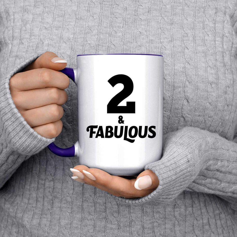 2nd Birthday 2 & Fabulous - 15oz Accent Mug Purple