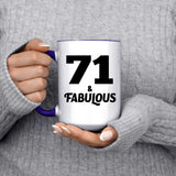71st Birthday 71 & Fabulous - 15oz Accent Mug Purple
