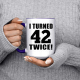 84th Birthday I Turned 42 Twice - 15oz Accent Mug Purple