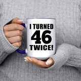 92nd Birthday I Turned 46 Twice - 15oz Accent Mug Purple