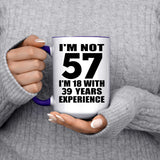 57th Birthday I'm Not 57 I'm 18 With 39 Years Experience - 15oz Accent Mug Purple