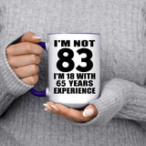 83rd Birthday I'm Not 83 I'm 18 With 65 Years Experience - 15oz Accent Mug Purple