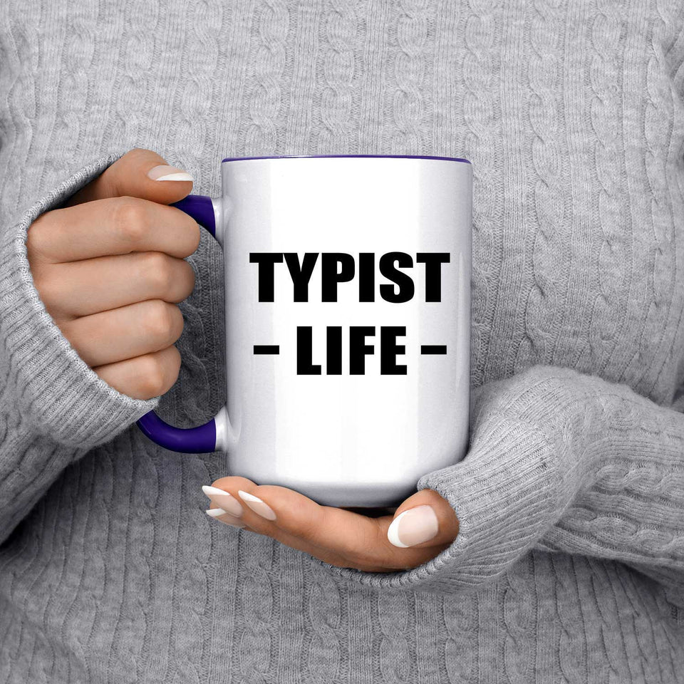 Typist Life - 15oz Accent Mug Purple