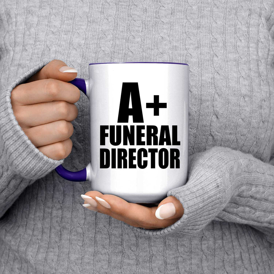 A+ Funeral Director - 15oz Accent Mug Purple