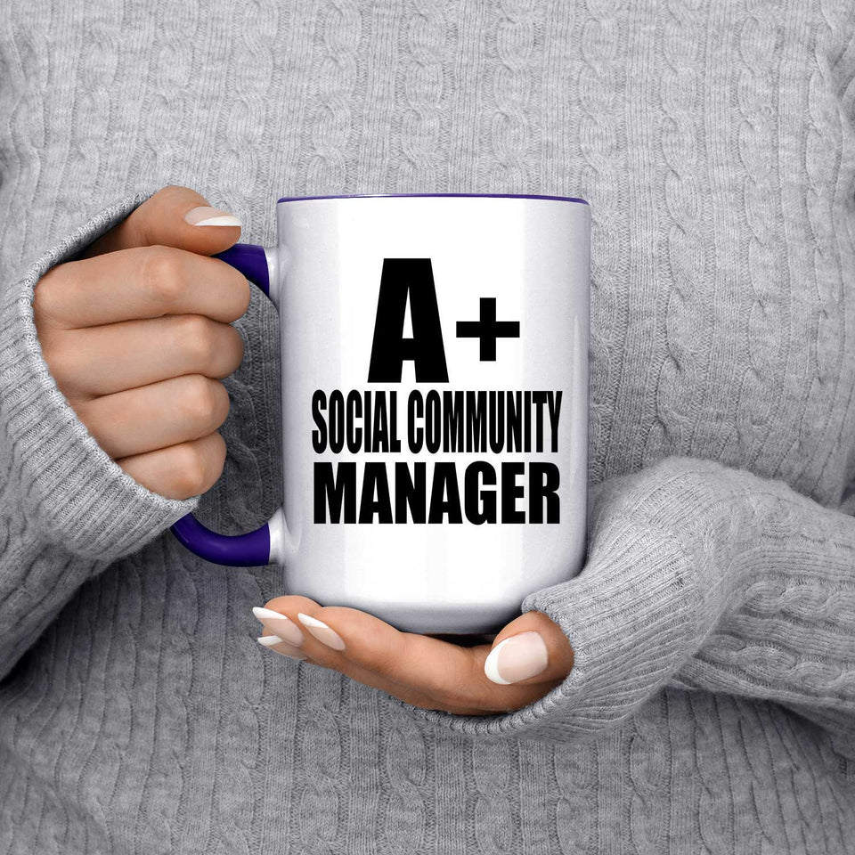 A+ Social Community Manager - 15oz Accent Mug Purple