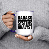 Badass Systems Analyst - 15oz Accent Mug Purple