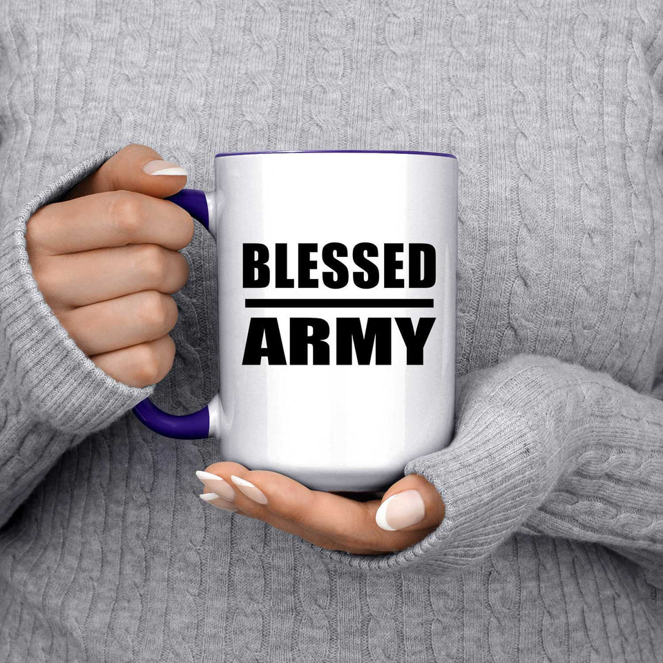 Blessed Army - 15oz Accent Mug Purple