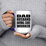 Dad Husband Animal Care Worker - 15oz Accent Mug Purple