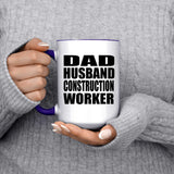 Dad Husband Construction Worker - 15oz Accent Mug Purple