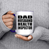 Dad Husband Health Inspector - 15oz Accent Mug Purple