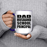 Dad Husband School Principal - 15oz Accent Mug Purple