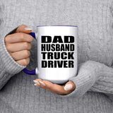 Dad Husband Truck Driver - 15oz Accent Mug Purple