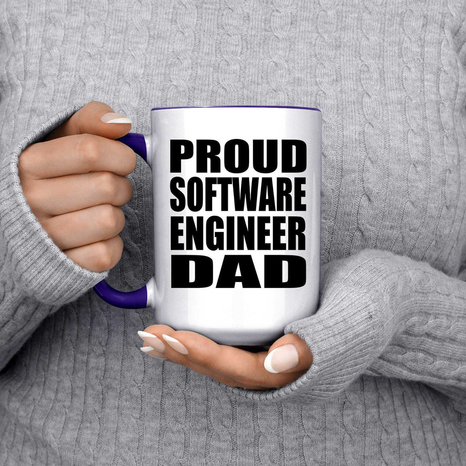 Proud Software Engineer Dad - 15oz Accent Mug Purple