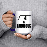 2nd Birthday Square Root of 4 & Fabulous - 15oz Accent Mug Purple