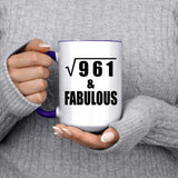 31st Birthday Square Root of 961 & Fabulous - 15oz Accent Mug Purple