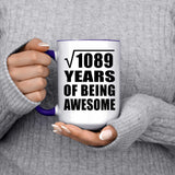 33rd Birthday Square Root of 1089 Years of Being Awesome - 15oz Accent Mug Purple