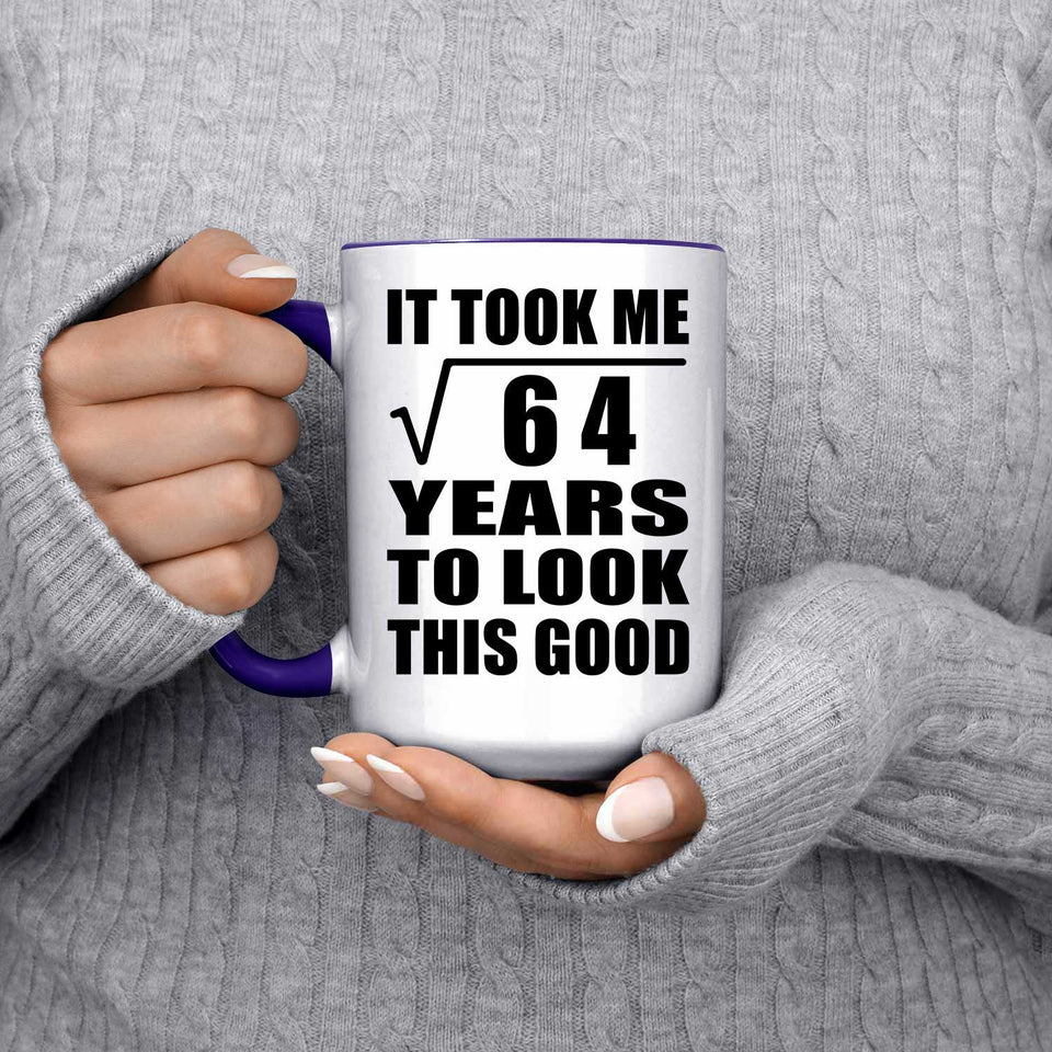 8th Birthday Took Square Root of 64 Years To Look Good - 15oz Accent Mug Purple