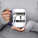 2nd Birthday I Turned Square Root of 1 Twice - 15oz Accent Mug Purple