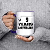 3rd Anniversary Square Root of 9 Years Anniversary - 15oz Accent Mug Purple