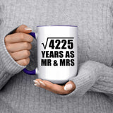 65th Anniversary Square Root of 4225 Years As Mr & Mrs - 15oz Accent Mug Purple