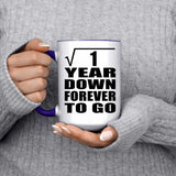 1st Anniversary Square Root of 1 Year Down Forever To Go - 15oz Accent Mug Purple