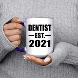 Dentist Established EST. 2021 - 15oz Accent Mug Purple