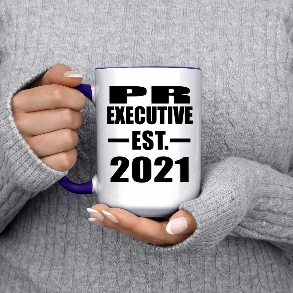 PR Executive Established EST. 2021 - 15oz Accent Mug Purple