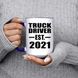 Truck Driver Established EST. 2021 - 15oz Accent Mug Purple
