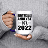 Market Research Analyst Established EST. 2022 - 15oz Accent Mug Purple